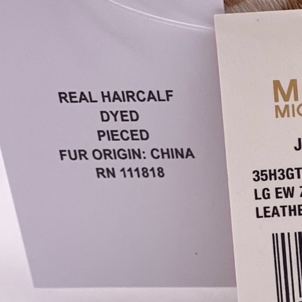 Michael Kors Large EW Zip Chain Crossbody Bag Camel color with real calf hair - Picture 10 of 11